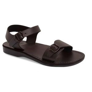Jerusalem sandals_ hand made leather sandals black womens 6